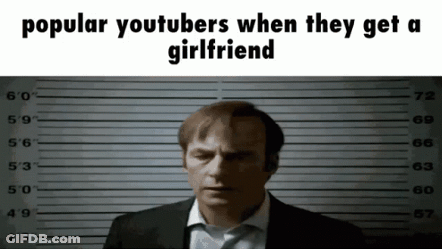 Popular Youtubers When They Get A Girlfriend GIF