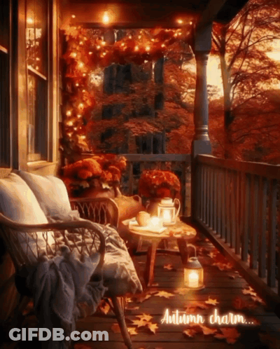 Porch With Chair And Table GIF