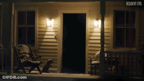 Porch With Resident Evil Logo GIF