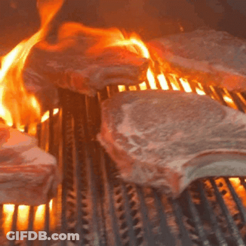Porkchops Grilling Smoking Hot Bbq Party GIF
