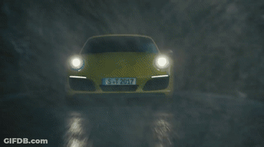 Porsche 911 Carrera T Yellow Running GIF