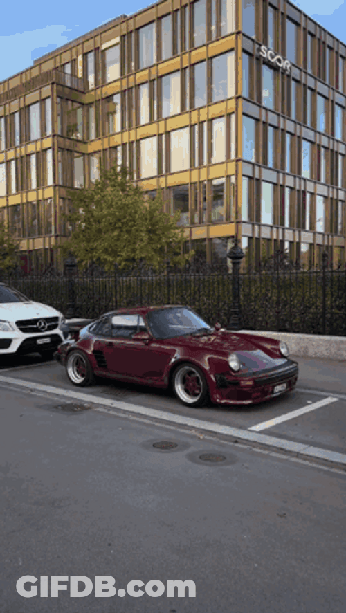 Porsche 911 Classic Parked On Roadside GIF