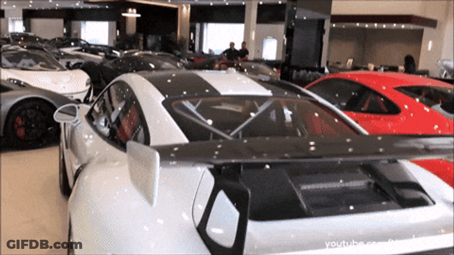 Porsche 911 GT2 White Back View GIF