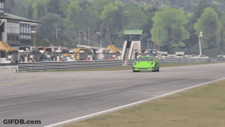 Porsche 911 GT3 RS Green In Motion GIF