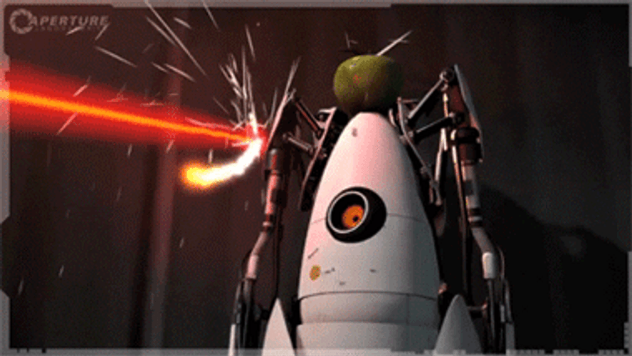 Portal 2 Sentry Turret Creating A Door GIF