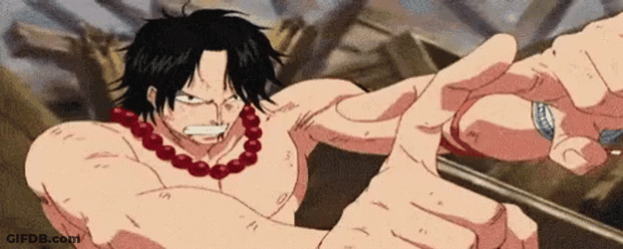 Portgas D Ace Finger Cross Fire GIF