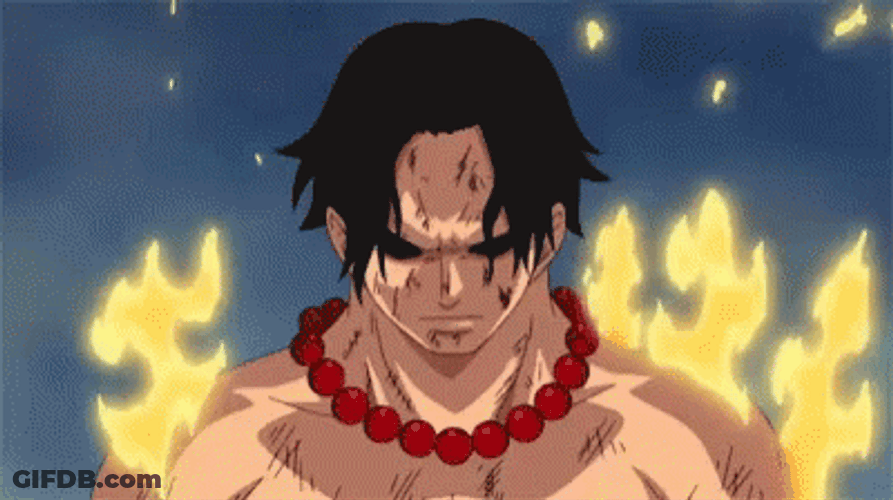 Portgas D Ace Flaming While Walking GIF