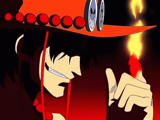 Portgas D Ace Smile Finger Fire GIF