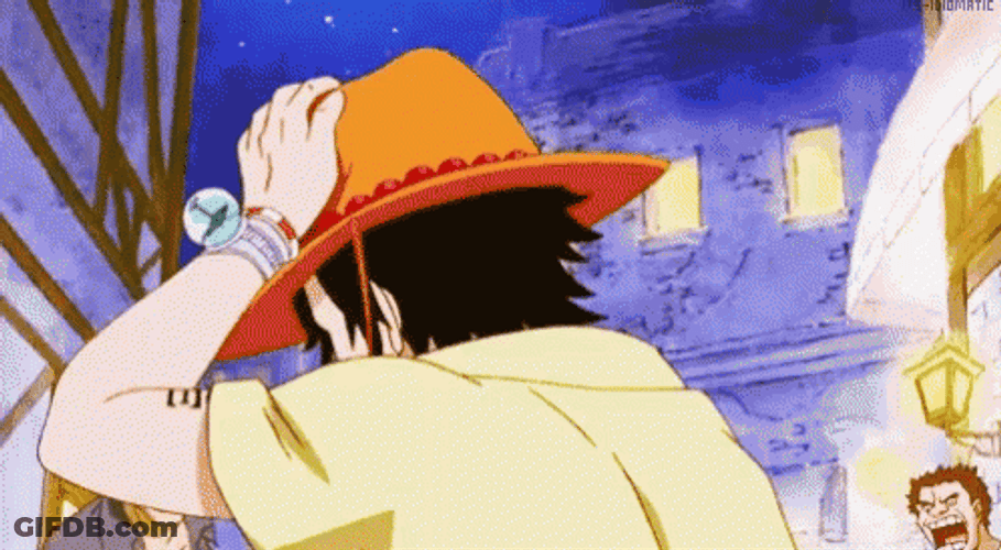 Portgas D Ace Wearing Orange Hat GIF
