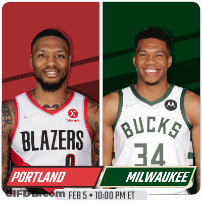 Portland And Milwaukee Playing Game Feb 5Th GIF