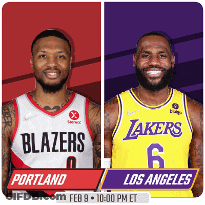Portland Blazers Vs Los Angeles Lakers Basketball GIF