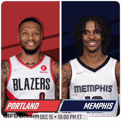 Portland Blazers Vs Memphis Grizzlies Basketball Poster GIF