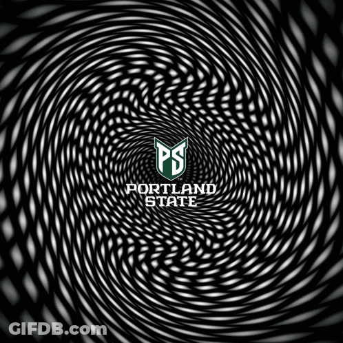 Portland State Logo Optical Illusion GIF