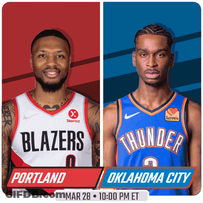 Portland Vs Oklahoma City Basketball March 28 GIF