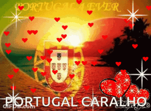 Portugal Caralho Poster With Heart GIF