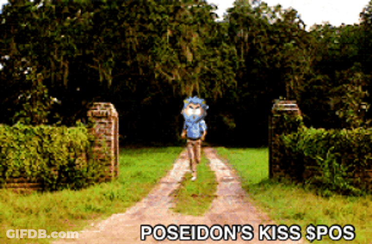 Poseidon's Kiss Edited Face Running Fast GIF