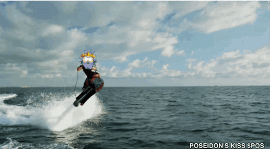 Poseidon's Kiss Water Boarding Exhibition GIF