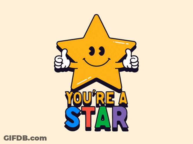 Positive Encouragement Thumbs Up Star GIF