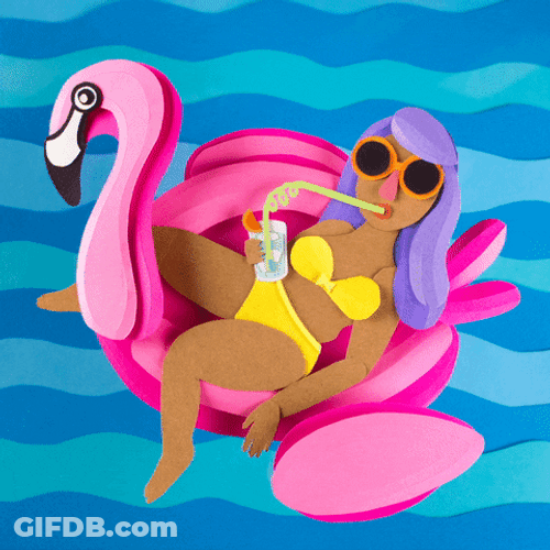 Positive Vibes Beach Floating GIF