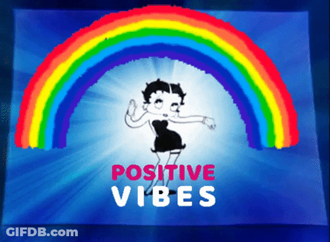 Positive Vibes Rainbow Betty Boop GIF