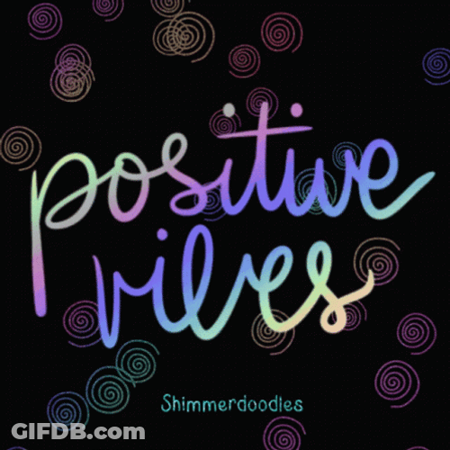 Positive Vibes Rainbow Doodles GIF