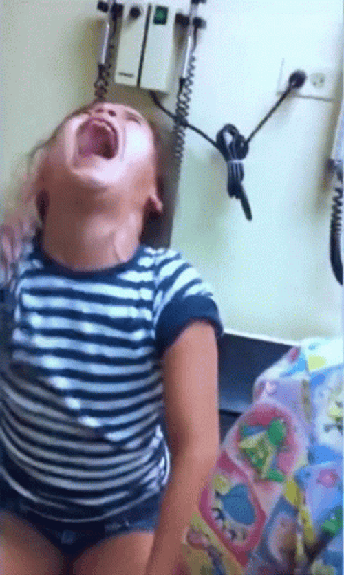 Post Injection Screaming Girl GIF