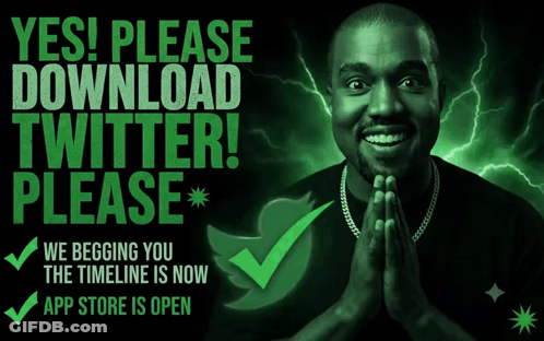 Poster Asking To Download Twitter GIF