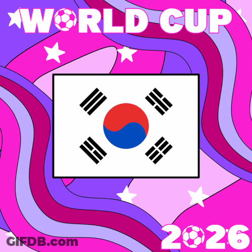 Poster For 2026 World Cup With Korean Flag GIF