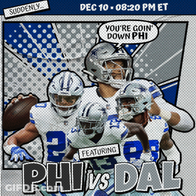 Poster For Cowboys Vs Ravens Football Game GIF