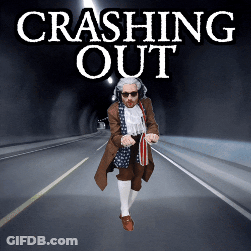 Poster For Crashing Out Shows Man In Wig Dancing On Highway GIF