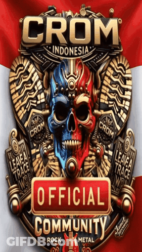 Poster For Crom Indonesia Red White And Blue Skull GIF