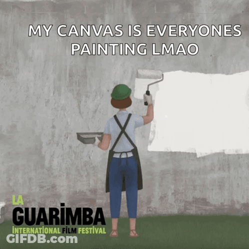 Poster For Guarimba International Film Festival Woman Painting Wall GIF
