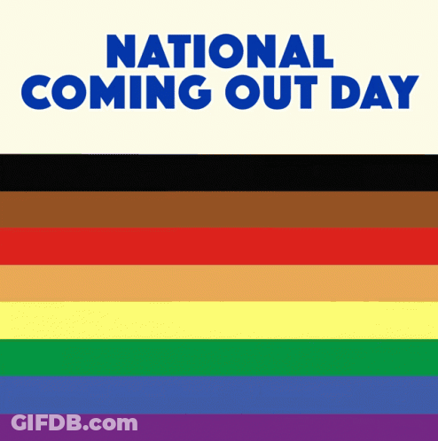 Poster For National Coming Out Day With Rainbow Flag GIF