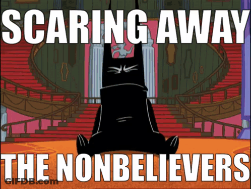 Poster For Scaring Away The Nonbelievers Black Cat GIF