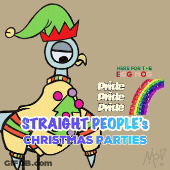 Poster For Straight People's Christmas Parties With Bird GIF