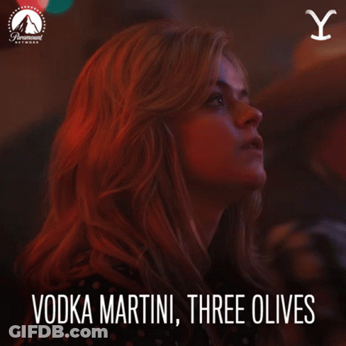 Poster For Vodka Martini Three Olives Woman Looking Up GIF