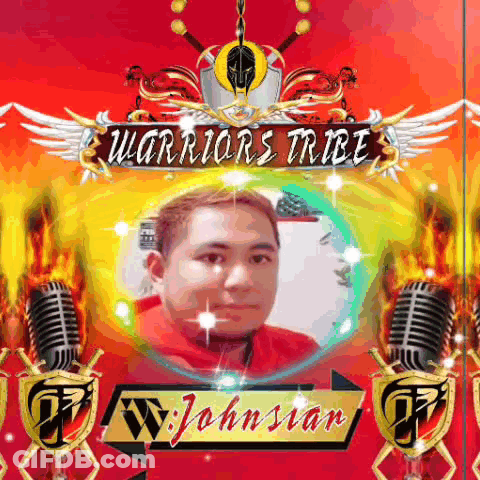 Poster For Warriors Tribe With Man In Center GIF
