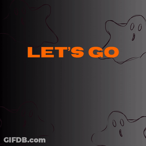 Poster Let's Go With Ghosts Background GIF