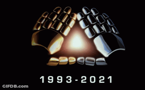 Poster Saying 1993-2021 With Gloves GIF