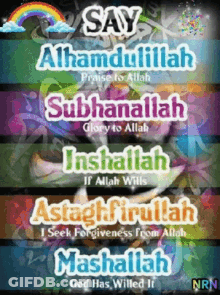 Poster Saying Alhamdulillah Subhanallah Inshallah GIF