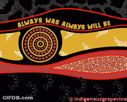 Poster Saying Always Was Always Will Be GIF