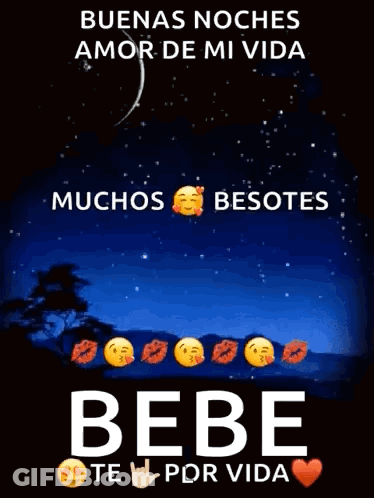 Poster Saying Buenas Noches Amor De Mi Vida GIF