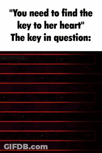 Poster Saying Find The Key To Her Heart GIF
