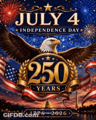 Poster Saying Freedom Is Never Free With American Flag GIF