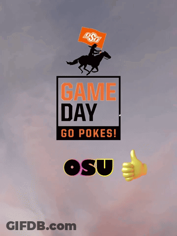 Poster Saying Game Day Go Pokes GIF