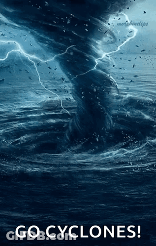 Poster Saying Go Cyclones With Tornado GIF