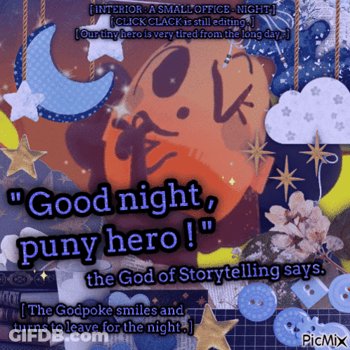 Poster Saying Good Night Puny Hero GIF