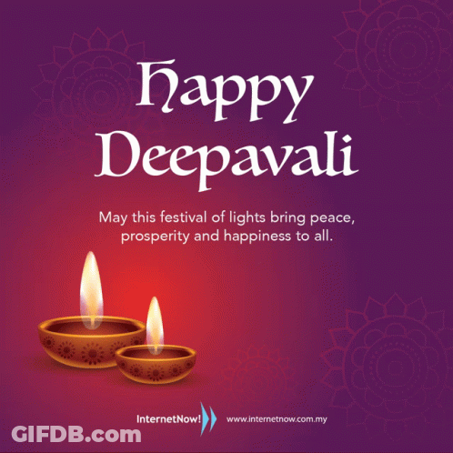 Poster Saying Happy Deepavali With Candles GIF
