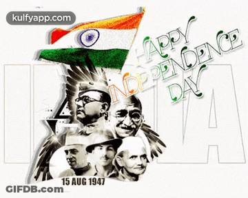 Poster Saying Happy Independence Day With Flag GIF