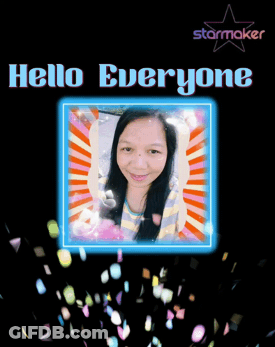 Poster Saying Hello Everyone With Woman GIF